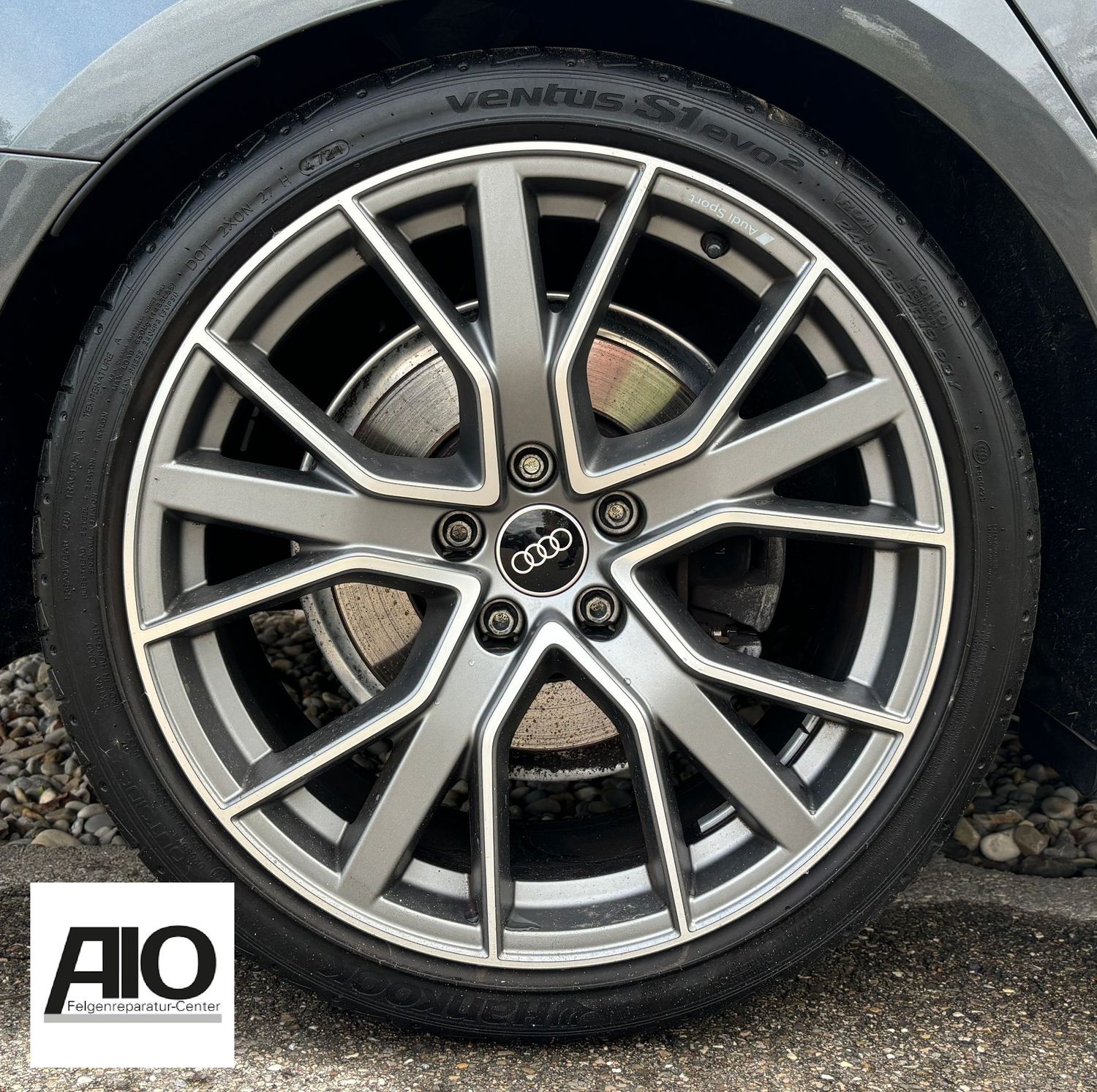 LF1 + Lack Original Audi Felge 8W0601025DH  - Y-Speichen-Design Grau Matt HGG - A4/S4 Typ B9 8W