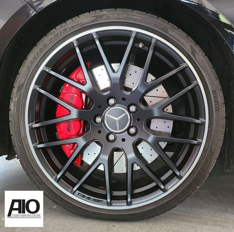 LF1 Original Mercedes Benz Felge A1764010900 – AMG-Kreuzspeichen-Rad Mattschwarz Horn HGG – CLA X117 / C117 2013-2019