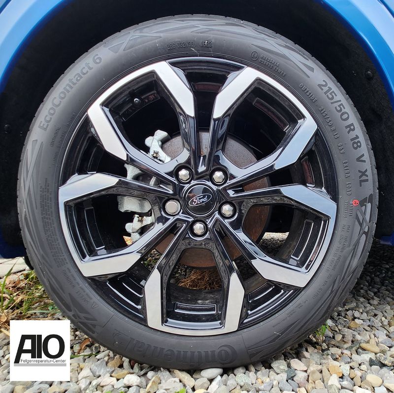 LF1 + LACK Original Ford Felge L1TC-1007-HB - 5-Doppelspeichen-V-Design Schwarz HGG - Puma II Typ J2K ab 2020-