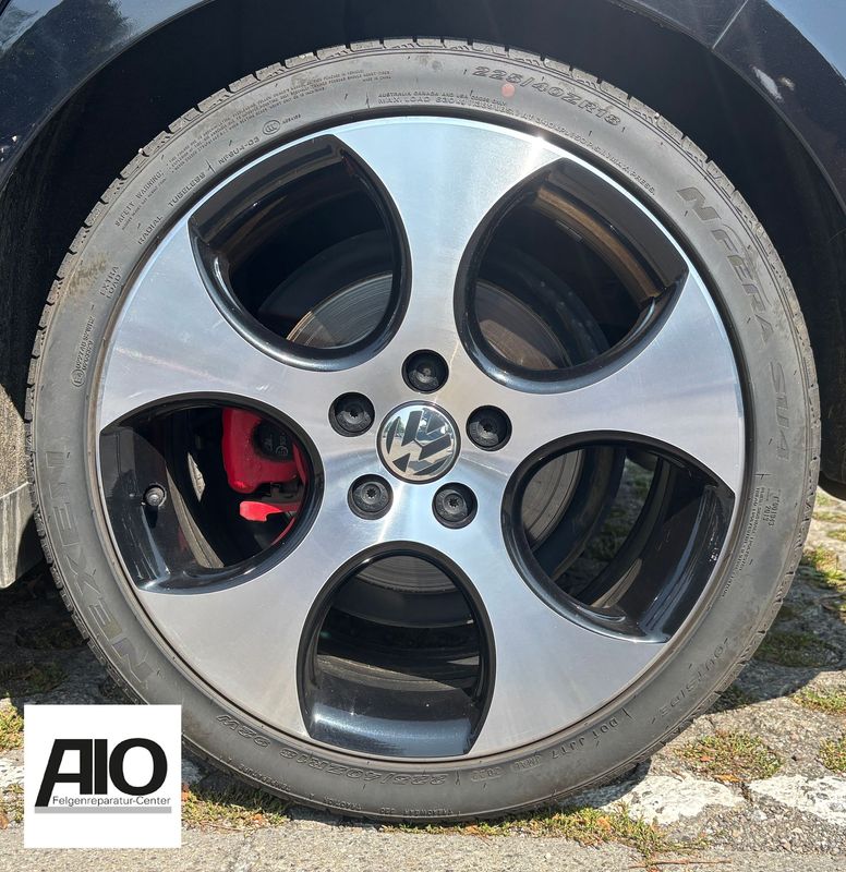 LF1 Original VW Felge 1K0601025BA – DETROIT 5-Speichen-Design Schwarz HGG – Golf 5 / 6 / 7