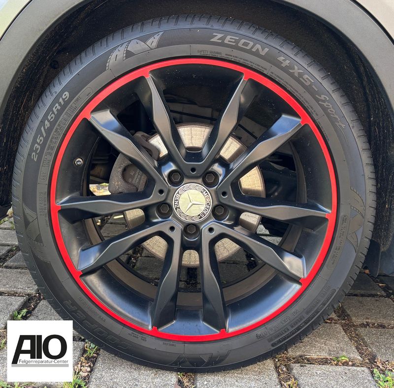 LF1 Original Mercedes Alufelge A2464010600 – 5 Doppelspeichen Horn Rot – W246 / W242 / W167 / W177 / C117 / X117