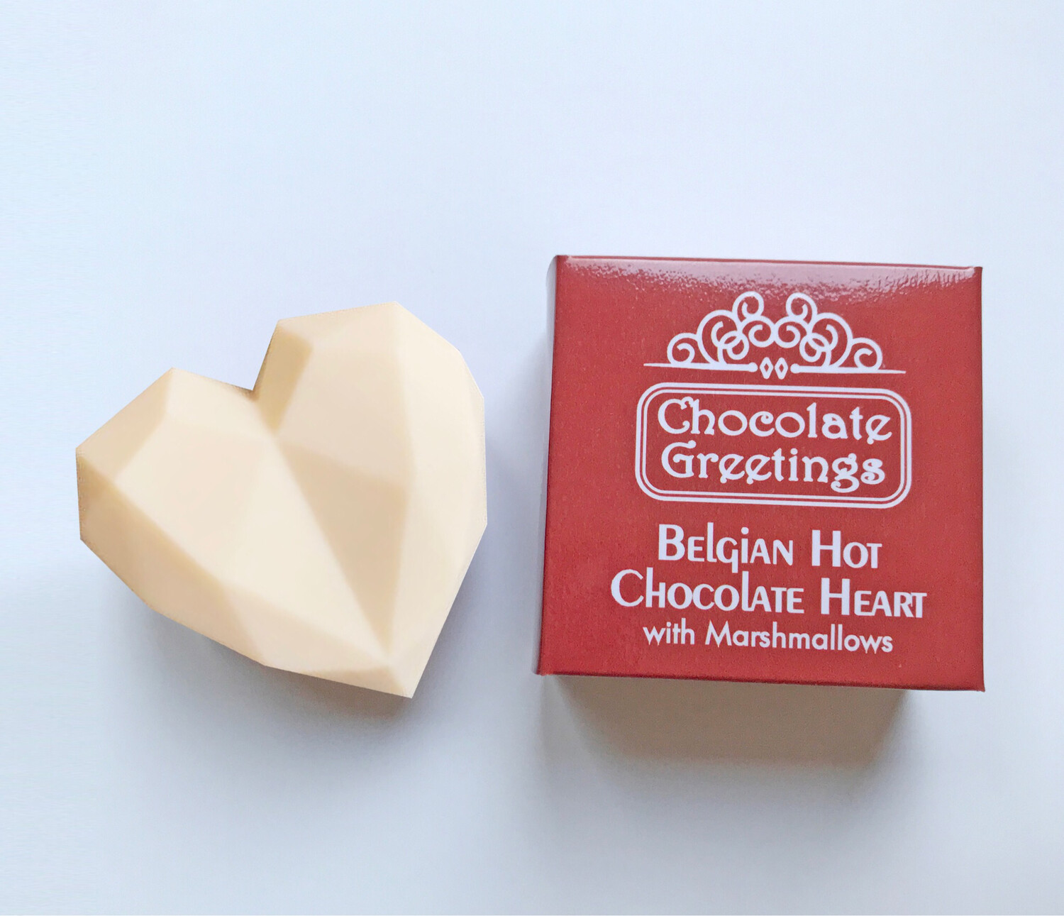 2 x White Belgian Hot Chocolate Heart Bomb with Marshmallows