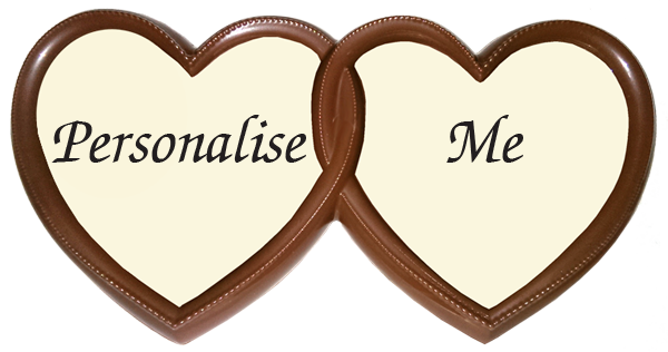 Personalised Printed Belgian Chocolate TWIN HEARTS Frame