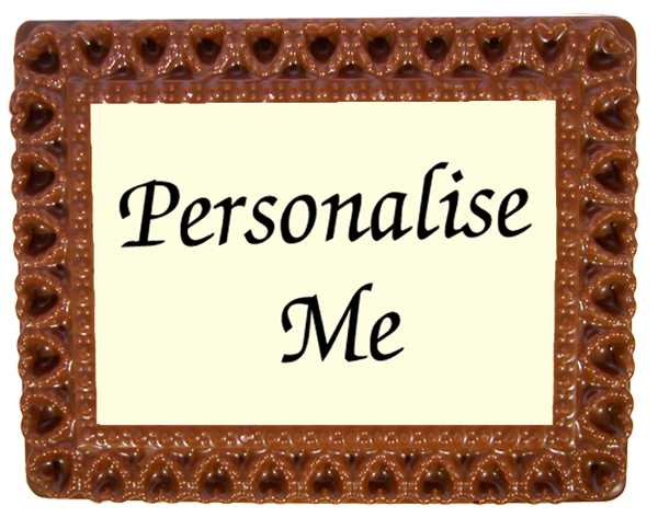 Personalised Printed Belgian Chocolate HEARTS Frame