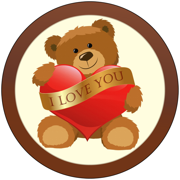 Printed Love Round Chocolate Plaque