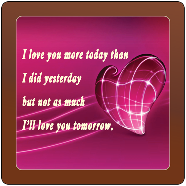 Printed Love Square Chocolate Plaque