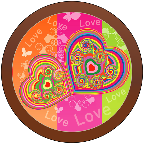 Printed Love Round Chocolate Plaque