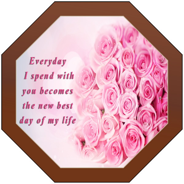 Printed Love Octagonal Chocolate Plaque