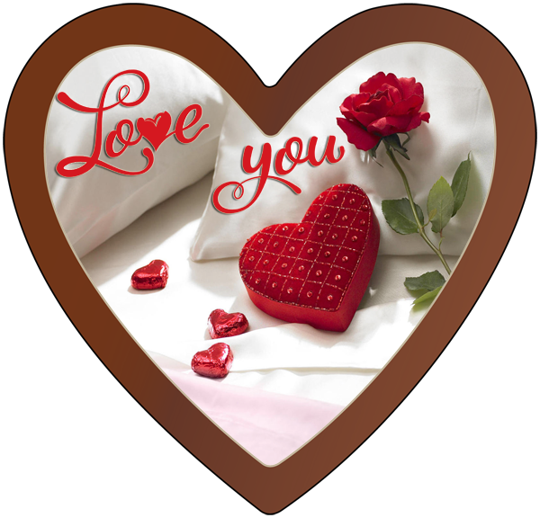 Printed Love Heart Chocolate Plaque