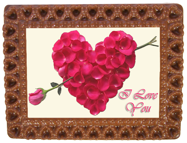 Printed Love Chocolate Frame HEARTS