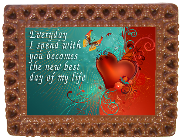 Printed Love Chocolate Frame HEARTS