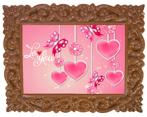 Printed Love Chocolate Frame VICTORIAN