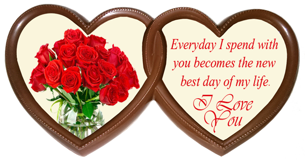 Printed Love Chocolate Frame TWIN HEARTS