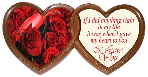 Printed Love Chocolate Frame TWIN HEARTS