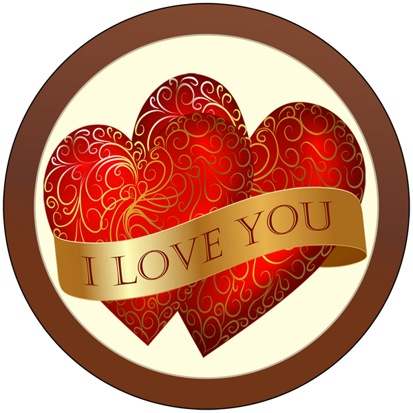 Printed Love Round Chocolate Plaque