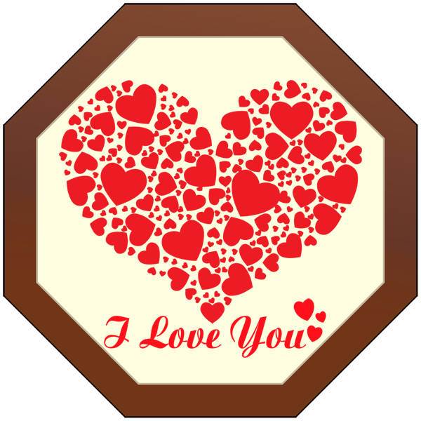Printed Love Octagonal Chocolate Plaque