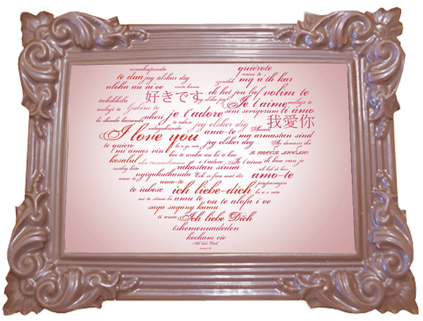 Printed Love Chocolate Frame TRADITIONAL