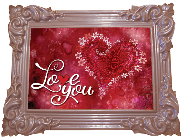 Printed Love Chocolate Frame TRADITIONAL