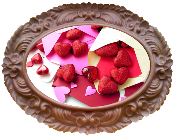 Printed Love Chocolate Frame OVAL