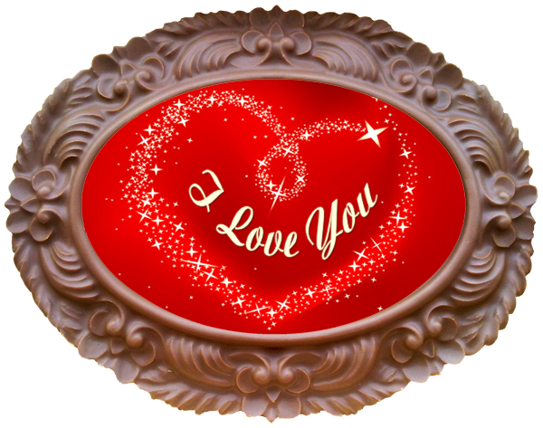 Printed Love Chocolate Frame OVAL