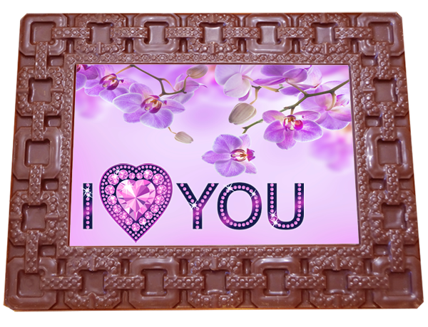 Printed Love Chocolate Frame SQUARES