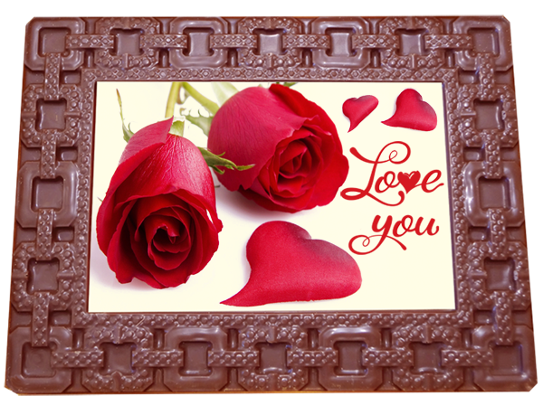 Printed Love Chocolate Frame SQUARES