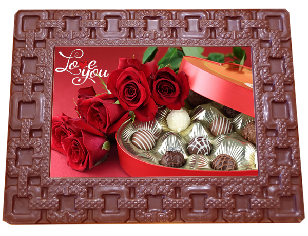 Printed Love Chocolate Frame SQUARES