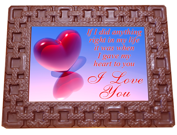 Printed Love Chocolate Frame SQUARES