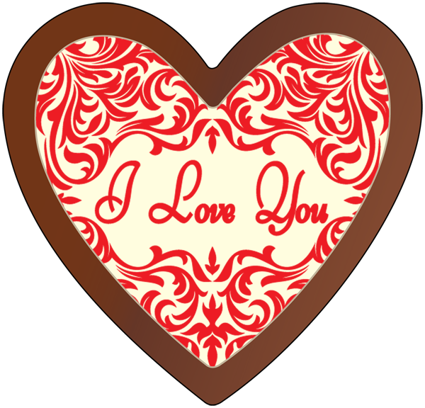 Printed Love Heart Chocolate Plaque