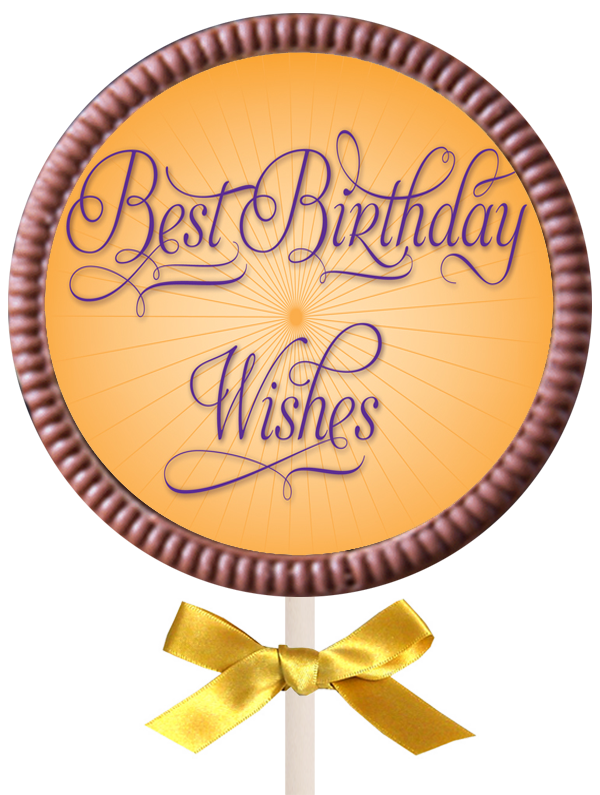 Large Printed Birthday Chocolate  Round Lollipop