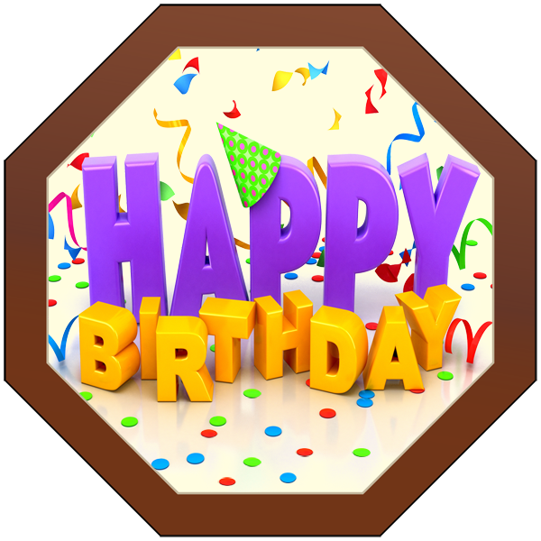 Printed Birthday Chocolate Octagonal Plaque