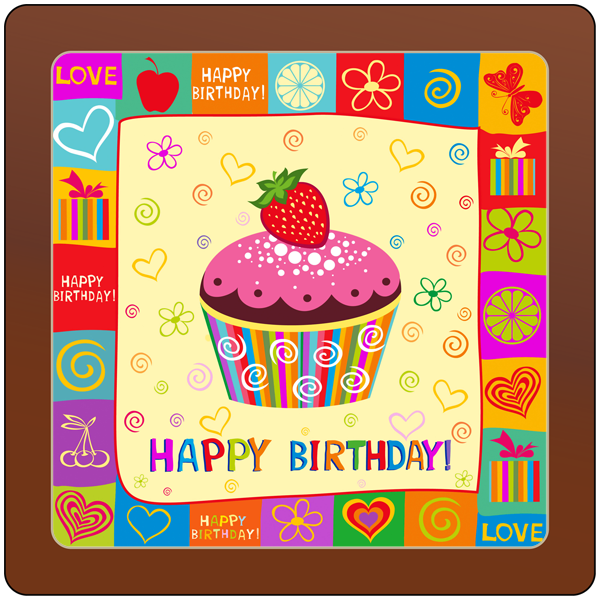 Printed Birthday Chocolate Square Plaque