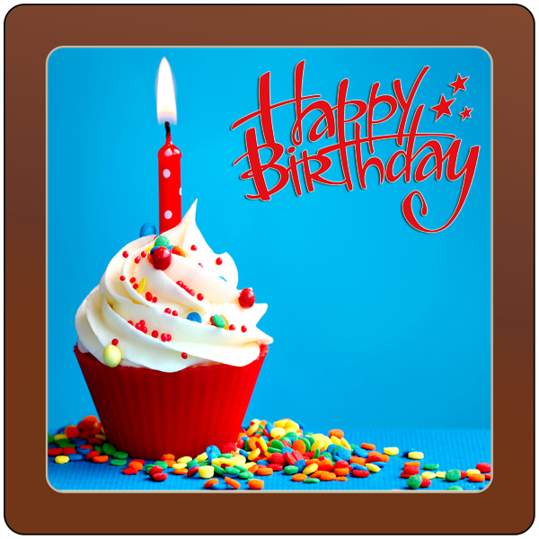 Printed Birthday Chocolate Square Plaque