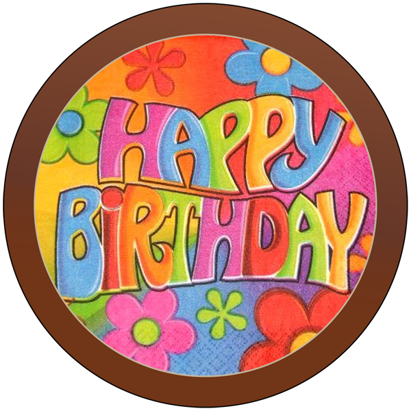 Printed Birthday Chocolate Round Plaque