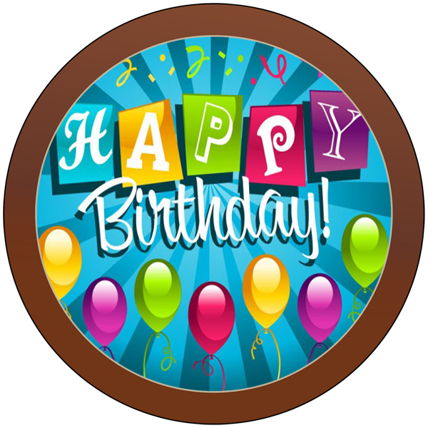 Printed Birthday Chocolate Round Plaque