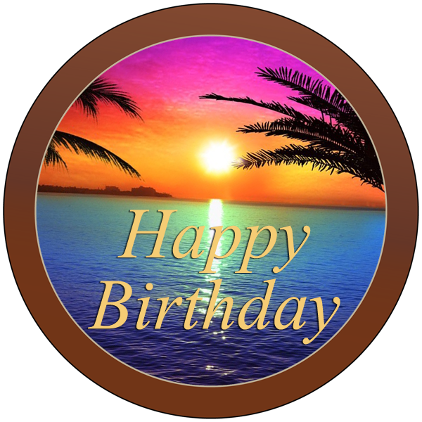 Printed Birthday Chocolate Round Plaque