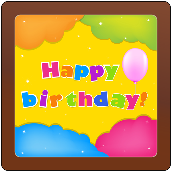 Printed Birthday Chocolate Square Plaque