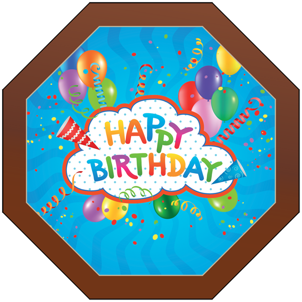 Printed Birthday Chocolate Octagonal Plaque