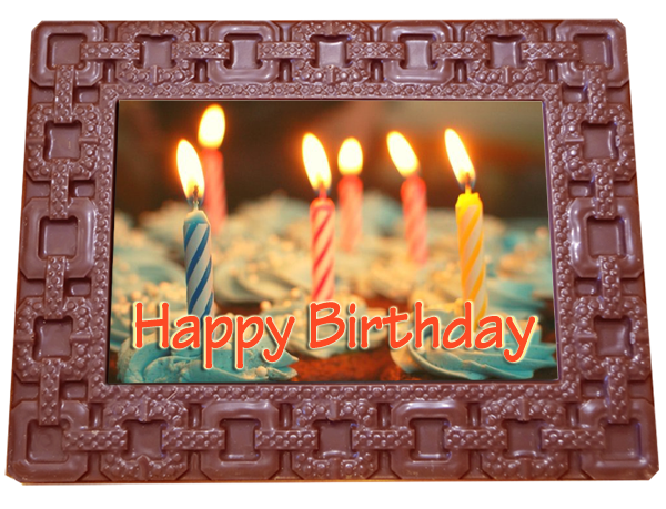 Printed Birthday Chocolate Large Frame SQUARES
