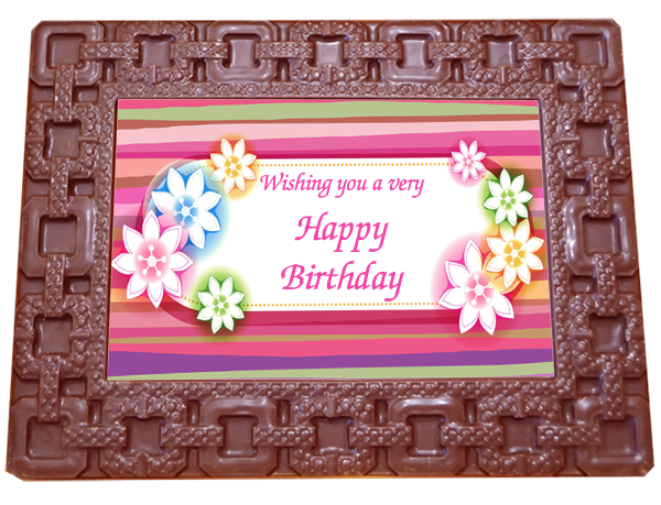 Printed Birthday Chocolate Large Frame SQUARES