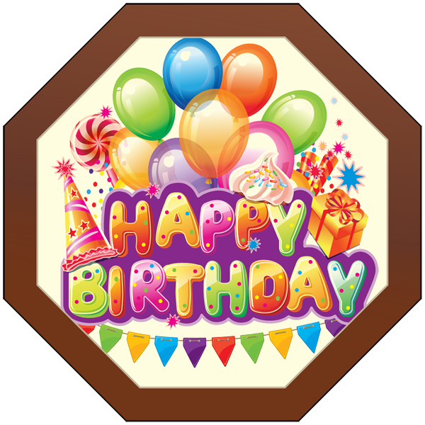 Printed Birthday Chocolate Octagonal Plaque
