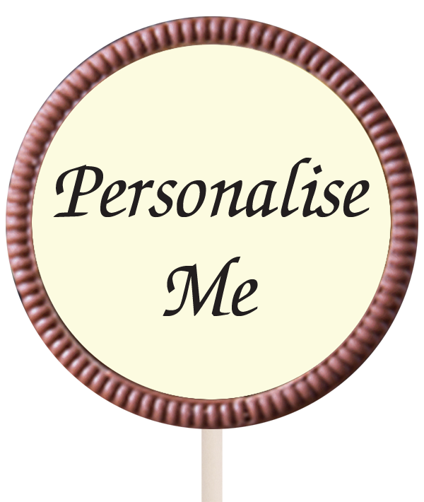 Large Personalised Belgian Chocolate Lollipop (Round)