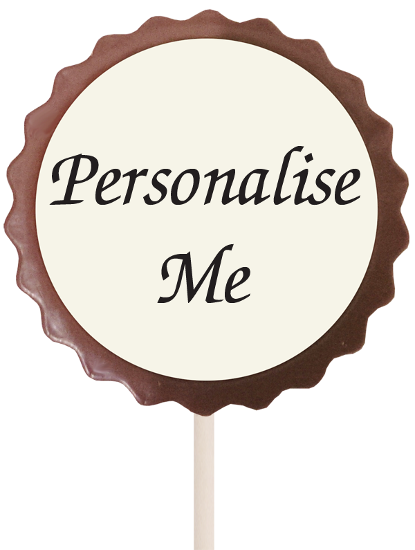 Large Personalised Printed Belgian Chocolate Lollipop (Flower)