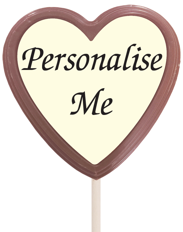 Large Personalised Belgian Chocolate Lollipop (Heart)