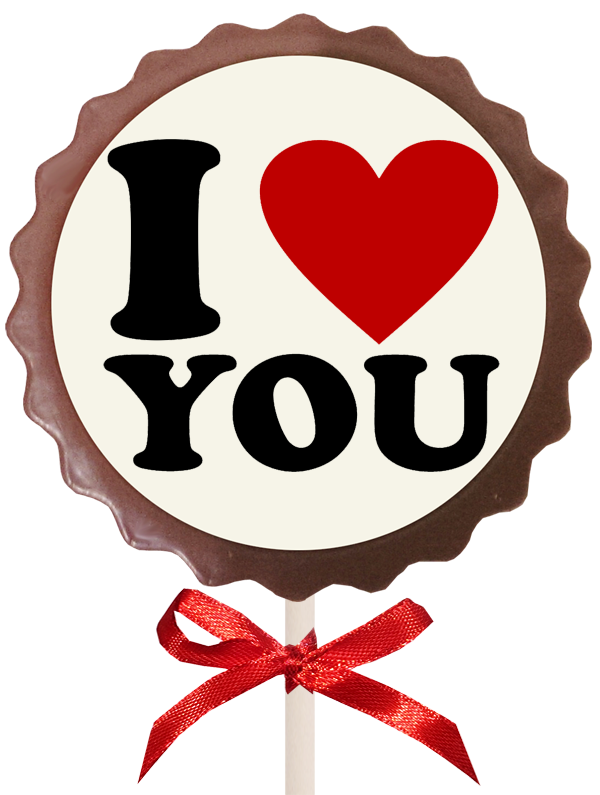 Printed Love Chocolate Flower Lollipop