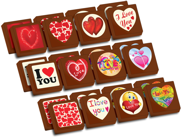 A Box of 24 Printed Love Chocolates