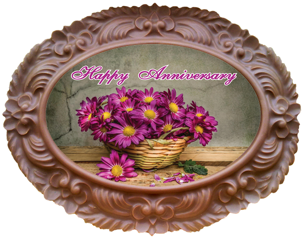 Large Anniversary Printed Chocolate Frame OVAL