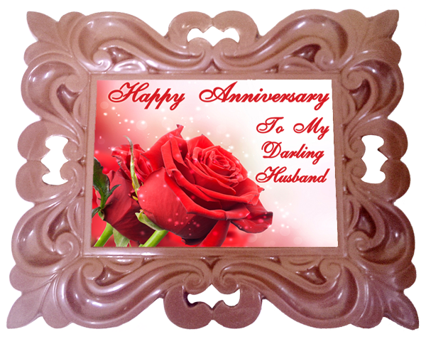 X Large Anniversary Printed Chocolate Frame CLASSIC - Husband