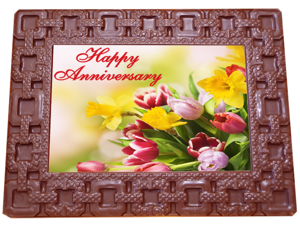 Large Anniversary Printed Chocolate Frame SQUARES