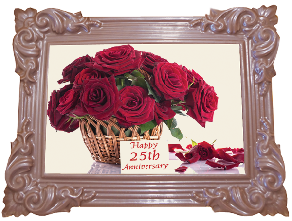 Large Anniversary Printed Chocolate Frame TRADITIONAL - 25th Anniversary